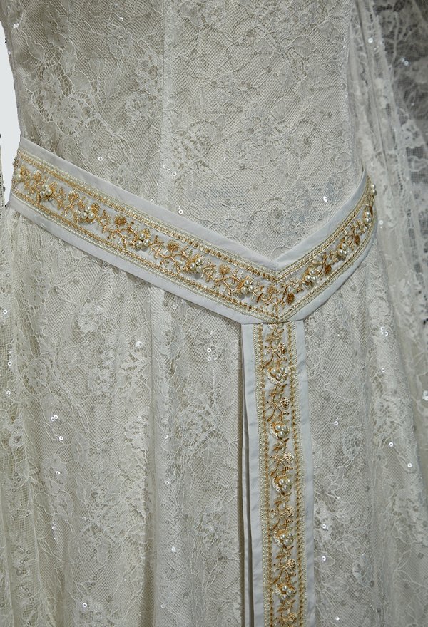 Vestido Maxi de Elfo de Fantasía Renacentista Medieval Daizbella de Galadriel de El Señor de los Anillos con Cinturón y Broche Vestido Maxi de Elfo de Fantasía Renacentista Medieval Daizbella de Galadriel de El Señor de los Anillos con Cinturón y Broche