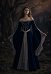 Daizbella Medieval Fantasy Elf Gown Off-Shoulder Embroidered Velvet Dress with Flared Sleeves