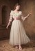 Daizbella Renaissance Medieval Dress Empire Silhouette Dress Rococo Style White Dress with Belt and Corsage