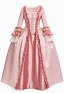 Renaissance Medieval Outfit Rococo Style Pink Corset Top and Long Dress Set with Corsage