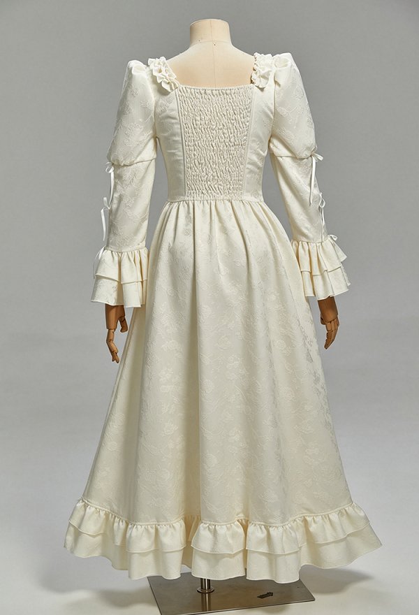 Daizbella Renaissance Medieval Costume White Rococo Style Dress