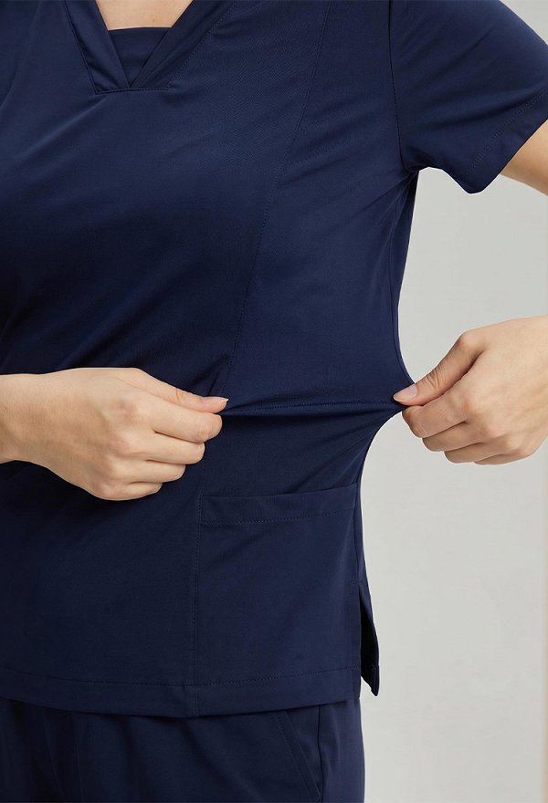 Navy Blue Quick-drying Uniform Breathable Two-piece Work Attire Short-sleeved Top and Trousers