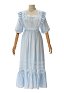 Daizbella Edwardian Light Blue Vintage Maxi Dress Victorian Lace Ruffle Dress