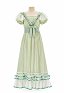 Daizbella Edwardian Green Vintage Maxi Dress Victorian Square Neckline Puff Sleeves Dress