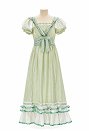 Daizbella Edwardian Green Vintage Maxi Dress Victorian Square Neckline Puff Sleeves Dress