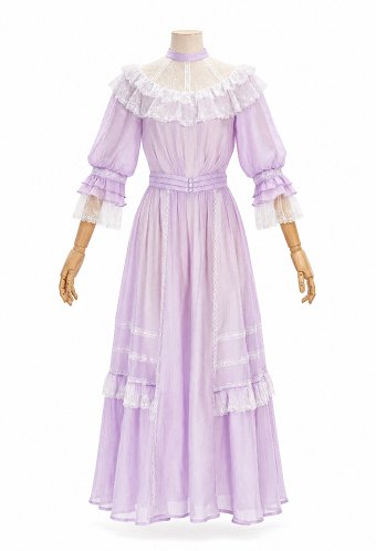 Vestido Largo Vintage Eduardiano Morado Daizbella Vestido Victoriano de Encaje
