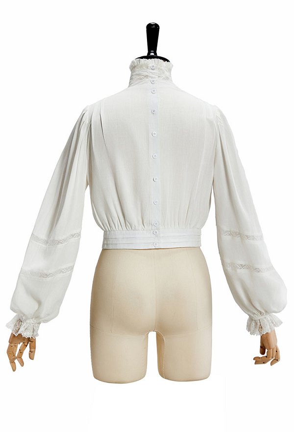 Blusa Vintage Eduardiana de Cuello Alto y Manga Obispo de Daizbella Blusa Vintage Eduardiana de Cuello Alto y Manga Obispo de Daizbella