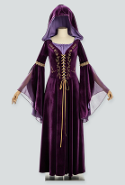 Daizbella Medieval Vintage Purple Velvet Hooded Maxi Dress Renaissance Embroidered Lace-Up Dress Daizbella Medieval Vintage Purple Velvet Hooded Maxi Dress Renaissance Embroidered Lace-Up Dress