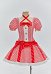 Weihnachten Süßer Zuckerstangen Kleid Rot-Weiß gestreift Puffärmel Kleid