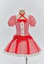 Vestido Navideño Adorable de Bastón de Caramelo Vestido de Mangas Abullonadas a Rayas Rojas y Blancas