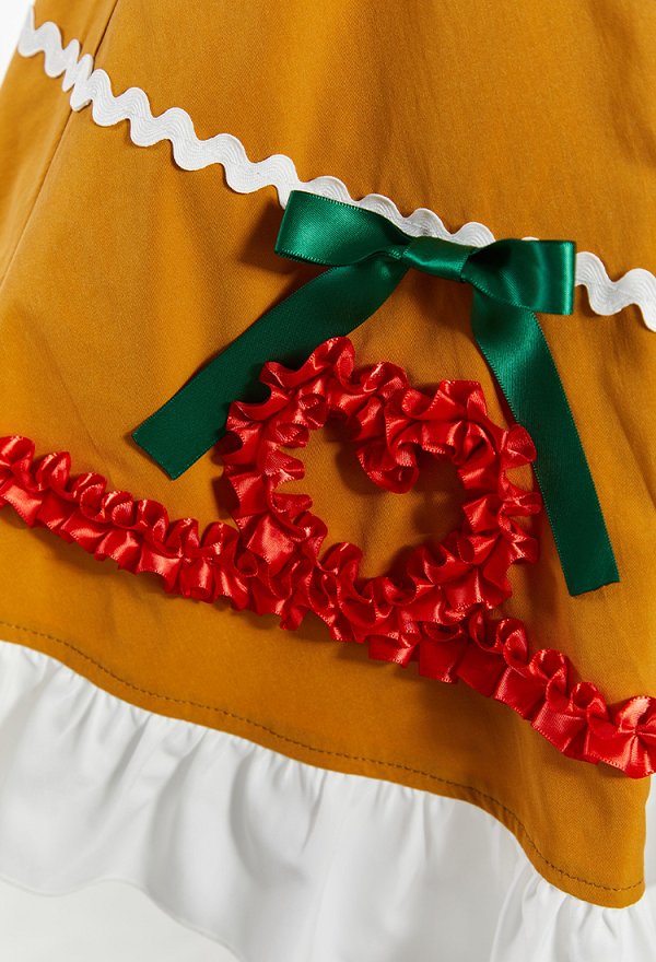Vestido de Tirantes Adorable de Hombre de Jengibre Navideño con Chaqueta Corta