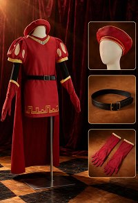 Shrek Lord Farquaad Cosplay Costume Dress and Cape with Hat and Gloves
