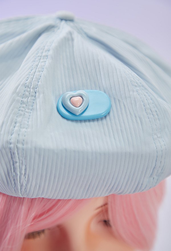 Anime Puppen niedliches Lolita Outfit gepunktetes Farbblock Kleid mit Schürze und Hut
