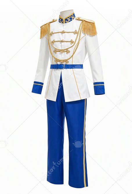 Cinderella Prince Charming Cosplay Costume Top and Pants with Belt and Epaulet