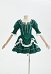 Retro Christmas Green Plaid Dress 50s Square Neck Puff Sleeve Dress