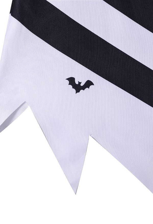 Terrifier Derivative Black-and-White Striped Cape Set Halloween Dark Circus Clown Style Cape with Hat