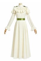 Daizbella Edwardian Historical Replica Outfit Ruffled High-Neck Shirt and Long Skirt with Bow Daizbella Edwardian Historical Replica Outfit Ruffled High-Neck Shirt and Long Skirt with Bow