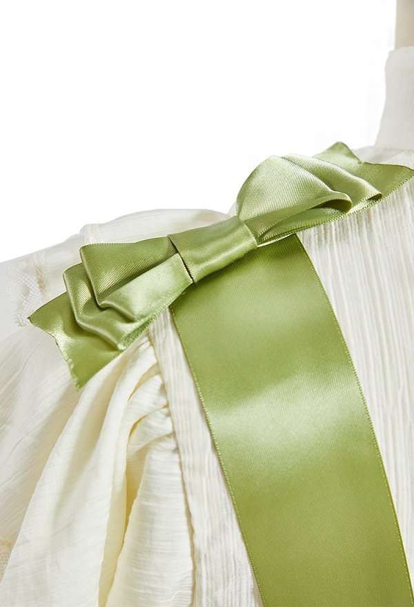 Daizbella Edwardian Historical Replica Outfit Ruffled High-Neck Shirt and Long Skirt with Bow
