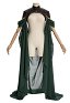 Daizbella Medieval Dark Green Elf Style Shawl Vintage Shoulder Armor and Train with Chain