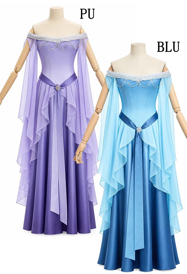 Daizbella mittelalterliches Renaissance Vintage Kleid mit Farbverlauf Elfenkleid elegantes schulterfreies Kleid mit Gürtel