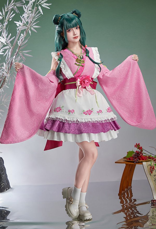 Kusuriya no Hitorigoto Neko-Neko Derivative Costume Sleeveless Top and Skirt with Apron and Sleeves