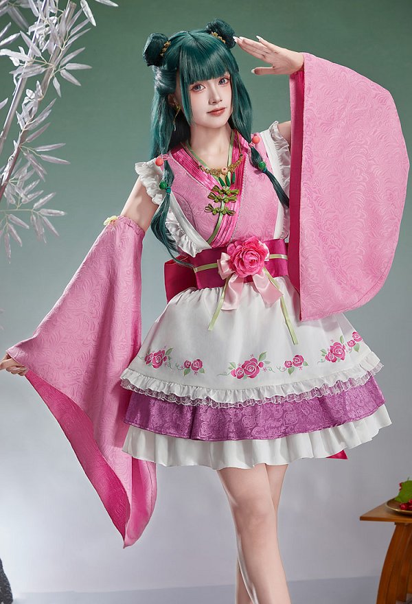 Kusuriya no Hitorigoto Neko-Neko Derivative Costume Sleeveless Top and Skirt with Apron and Sleeves