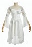 Daizbella Medieval Renaissance Retro Inner Dress White Puff Sleeve Base Dress