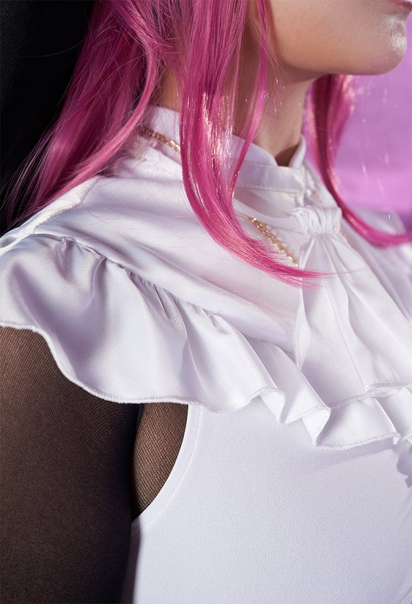 Miccostumes x Mobbunny x Chowbie Cazador de Vampiros Conjunto de Lencería Sexy de Monja Vestido de Abertura Alta con Collar de Diadema