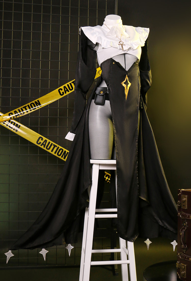 Miccostumes x Mobbunny x Chowbie Cazador de Vampiros Conjunto de Lencería Sexy de Monja Vestido de Abertura Alta con Collar de Diadema