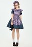 Halloween Evil Maid Outfit Dark Gothic Vampire Dress with Apron and Headpiece