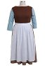 Talla Plus Cinderella Cosplay Disfraz de sirvienta marrón con bufanda