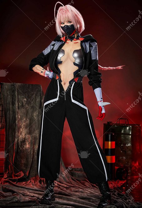 Cyberpunk 2 Talia Cosplay Costume Bodysuit and Jacket with Mask and Sleeves