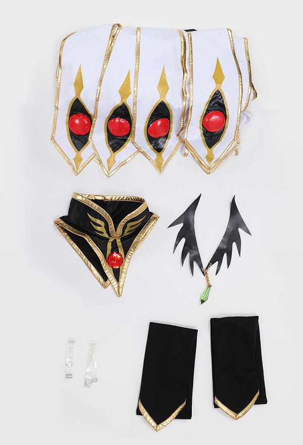 Code Giasu C.C. Cosplay Costume Queen Suit Dress and Collar with Head Accessory and Sleeves Code Giasu C.C. Cosplay Costume Queen Suit Dress and Collar with Head Accessory and Sleeves