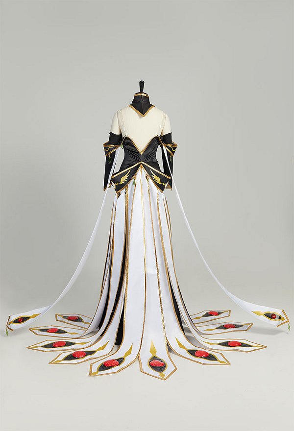Code Giasu C.C. Cosplay Costume Queen Suit Dress and Collar with Head Accessory and Sleeves Code Giasu C.C. Cosplay Costume Queen Suit Dress and Collar with Head Accessory and Sleeves