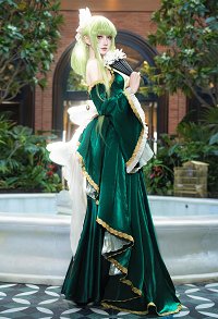Code Giasu C.C. Cosplay Costume Countess Gown Court Dress Set with Sleeves