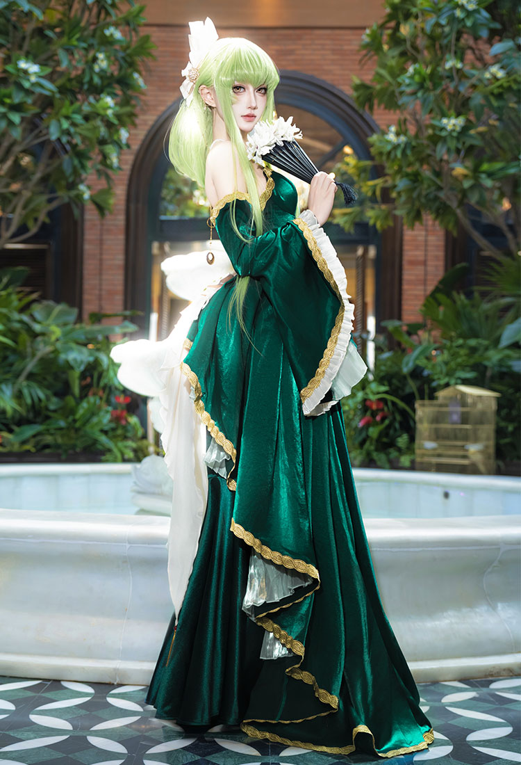 Código Giasu C.C. Cosplay Disfraz de Condesa Vestido de Corte Conjunto con Mangas