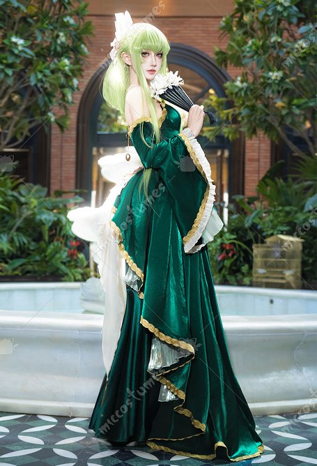 Código Giasu C.C. Cosplay Disfraz de Condesa Vestido de Corte Conjunto con Mangas