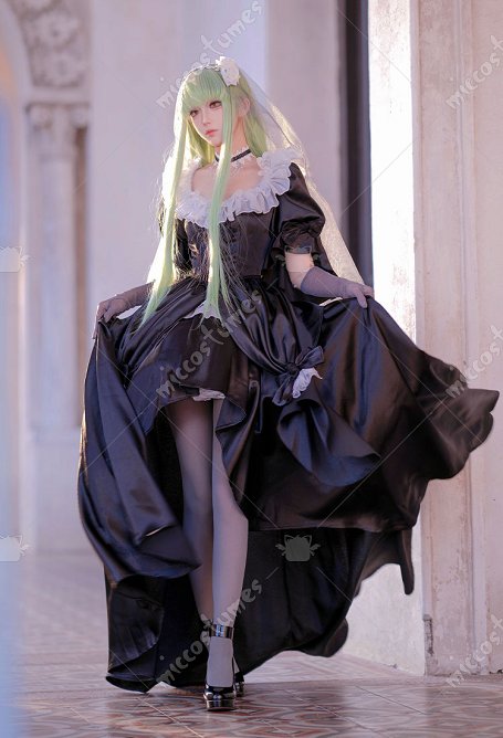 Geass CC Cosplay Vestido con medias y velo