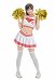 Halloween Costume d'infirmière pom-pom girl haut court à rayures et jupe avec bandeau