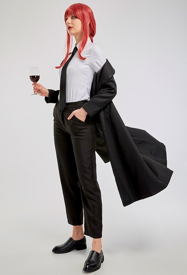 chainsaw devil Makima Cosplay Traje Abrigo Largo Traje con Pantalones y Camisa chainsaw devil Makima Cosplay Traje Abrigo Largo Traje con Pantalones y Camisa