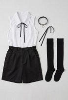Chainsaw Reze Cosplay Kostüm Oberteil und Shorts mit Fliege und Halsband