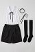 Chainsaw Reze Cosplay Kostüm Oberteil und Shorts mit Fliege und Halsband