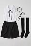 Chainsaw Reze Cosplay Costume Top and Shorts with Bow Tie and Choker