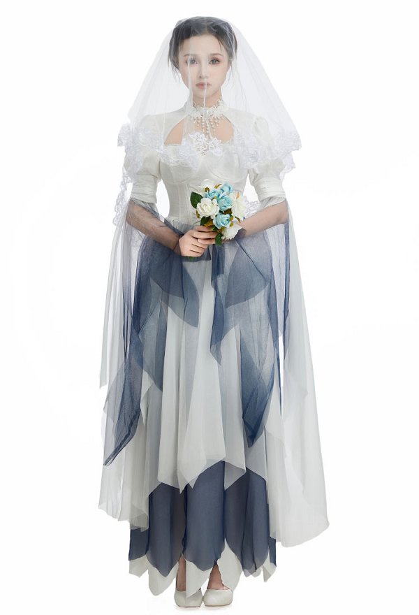 Halloween Zombie Bride Costume Corpse Bride Dress La Llorona Costume