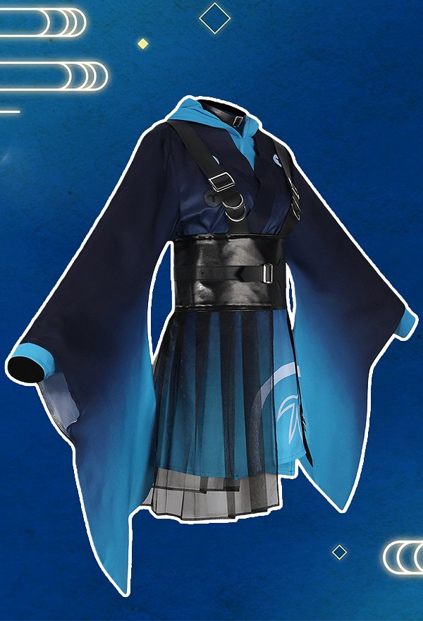 Traje de cosplay de la princesa cósmica Kaguya Sakayori Iroha top haori con fajín y gargantilla