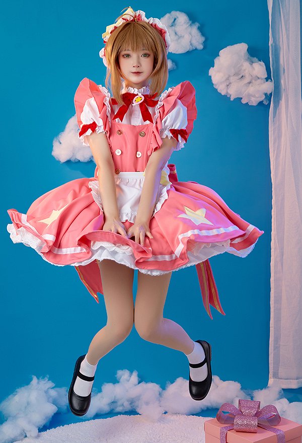 Card Captor Sakura Cosplay Kostüm Sakura Kinomoto Kawaii Dienstmädchen Outfit Cosplay Kostüm