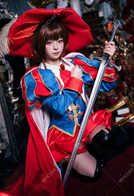  Sakura Disfraz de Cosplay Blusa, Pantalones Cortos de Calabaza con una Larga Chalina y un Sombrero.