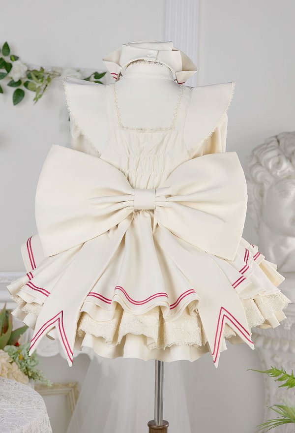 Card Master Sakura Sakura Cosplay Disfraz Kawaii Lolita Vestido Delantal con Pantalones Cortos