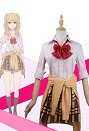 Anime Cosplay Costume Yuzu School Uniform Shirt and Skirt with Cardigan