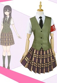 Anime Cosplay Costume Mei School Uniform Shirt and Vest with Skirt